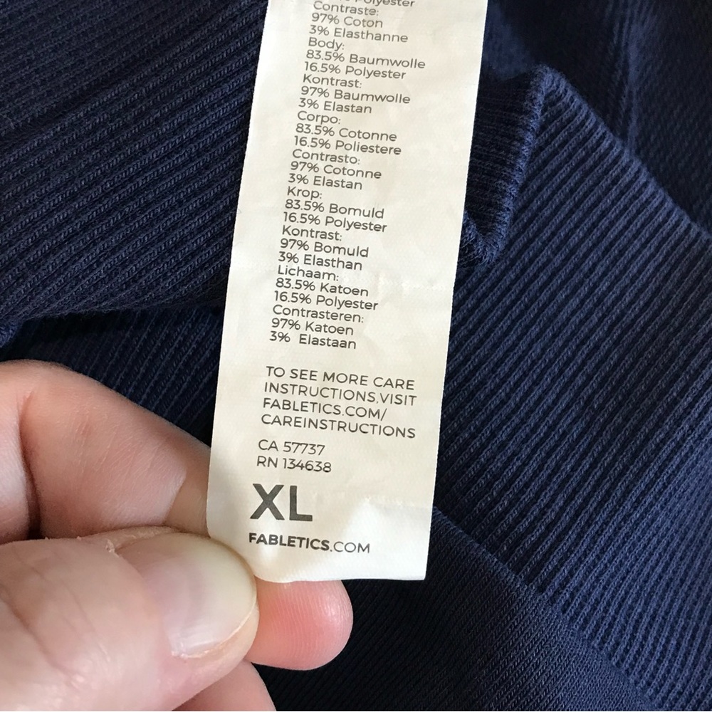 Fabletics Men's The Courtside Crew Neck L/S Sweatshirt Blue Size Large EUC - Picture 7 of 11